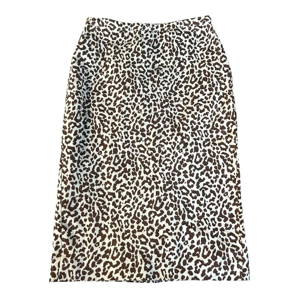 J. Crew No.2 pencil leopard midi skirt 00
